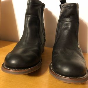 Black Leather Ankle Boots Sz. 9